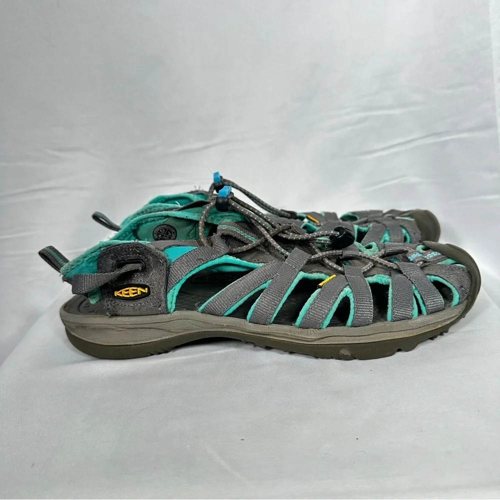 KEEN Whisper Women’s 8.5 Gray Teal Waterproof Hiking Sandals Closed Toe Gorpcore - Picture 6 of 12